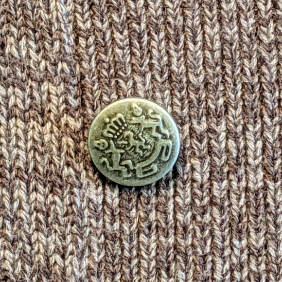 Glimmer by J.J. Basics Gray Sweater Dress with Ornate Buttons, Medium - Picture 4 of 10